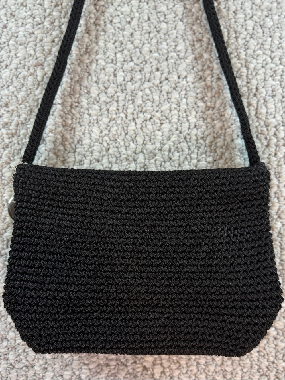 NWOT ‘The Sak’ Small Black Hand Crocheted Shoulder Bag - Picture 2 of 15